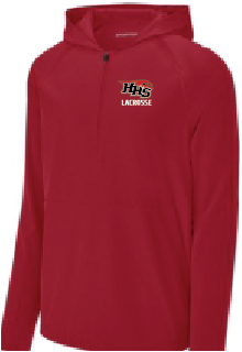 PERFORMANCE L/S 1/4 ZIP HOODIE - RED