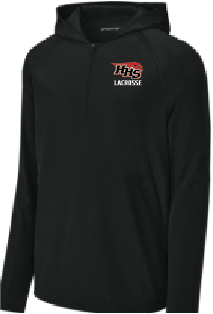 PERFORMANCE L/S 1/4 ZIP HOODIE - BLACK